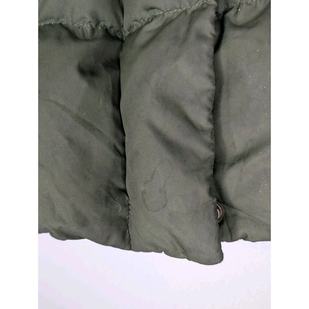 J Crew Womens Down Vest Size XS Green Puffy Toggle Buttons Full Zip (000)